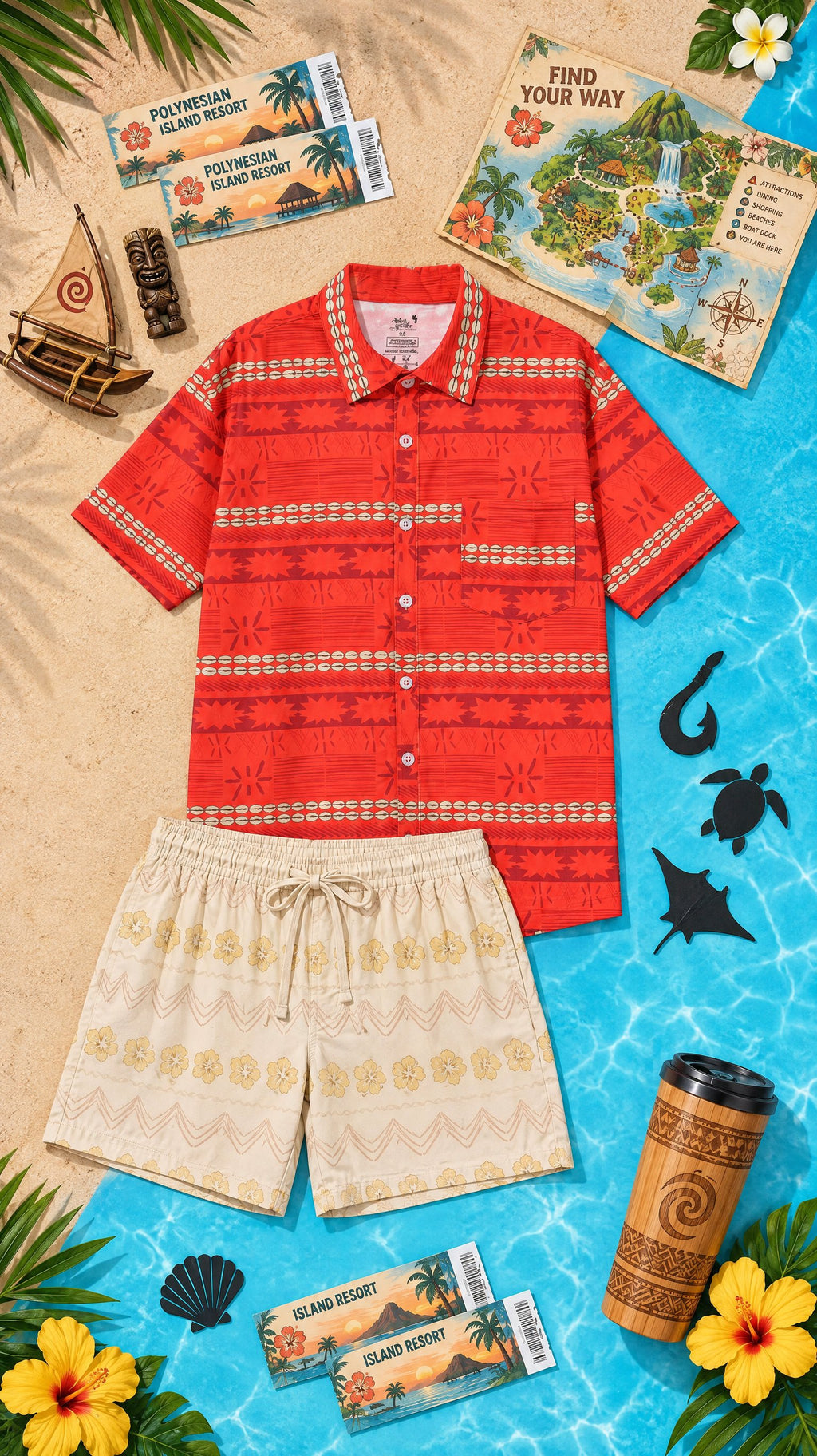 🌴✨ Men’s Island Fun Button-Up Shirt & Shorts Set ✨🌴 *PRE ORDER ITEM*
