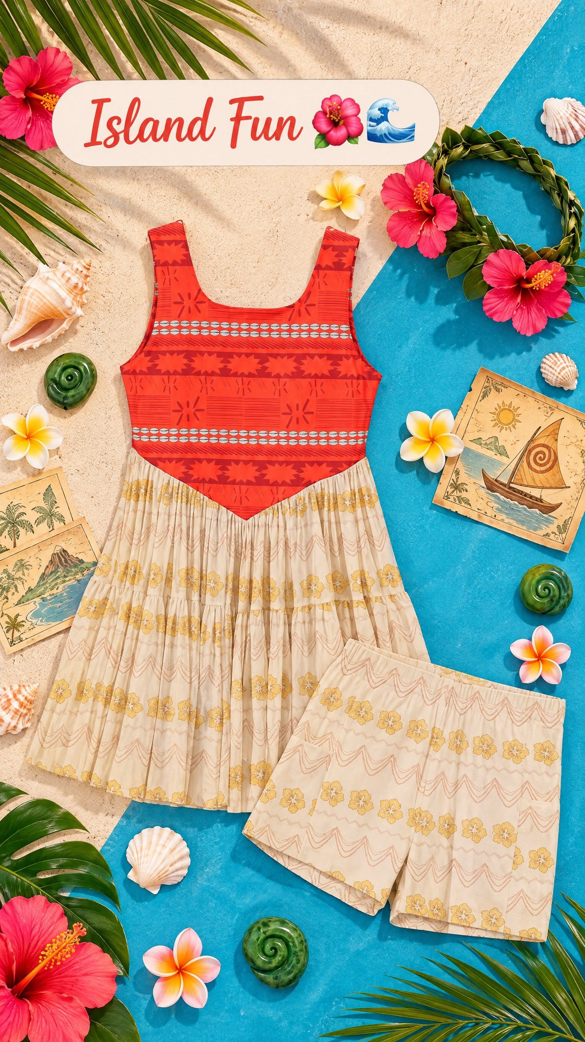 🌴✨ Women’s Island Fun Tropical Twirl Dress ✨🌴 *PRE ORDER ITEM*