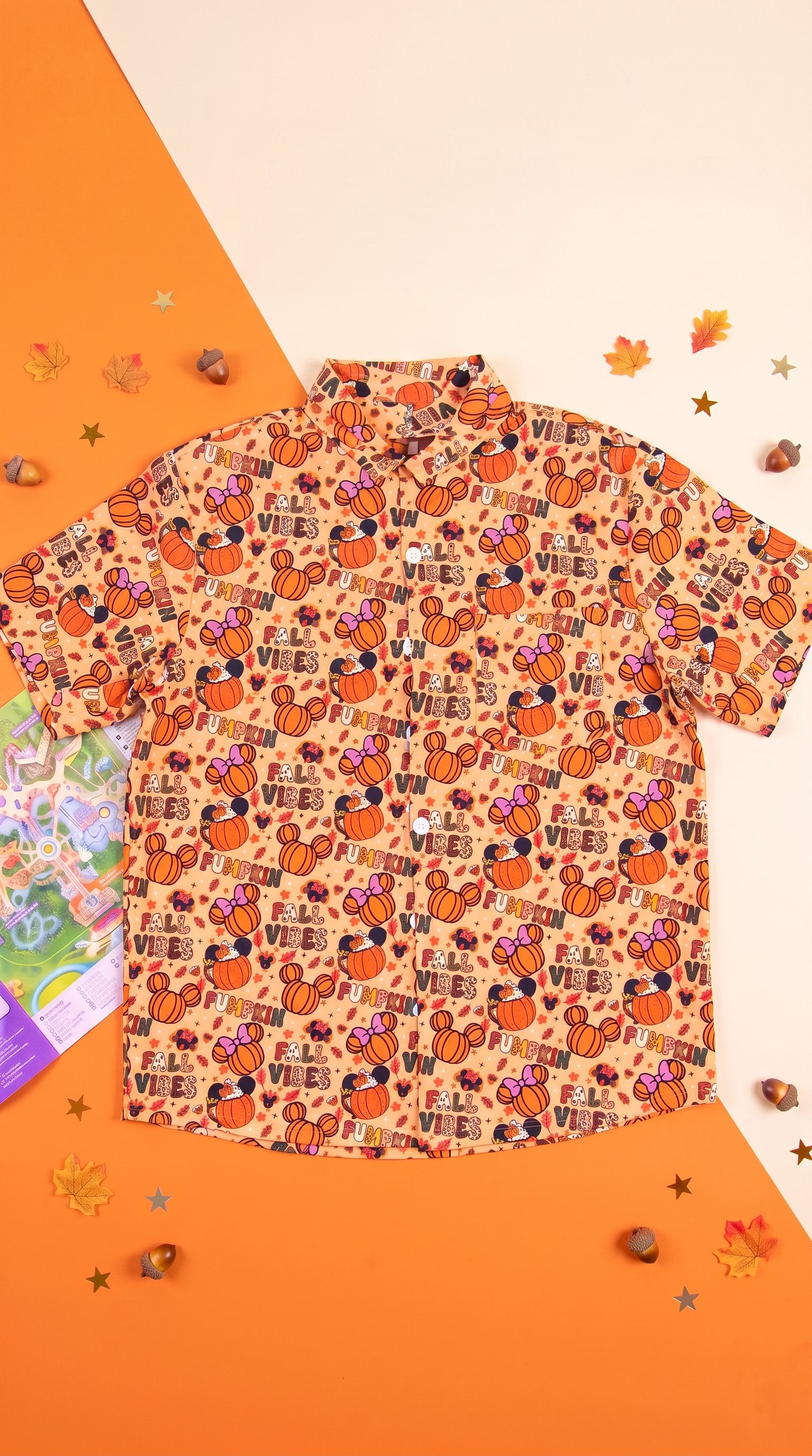 Boy's Fall Vibes Button-Up Shirt