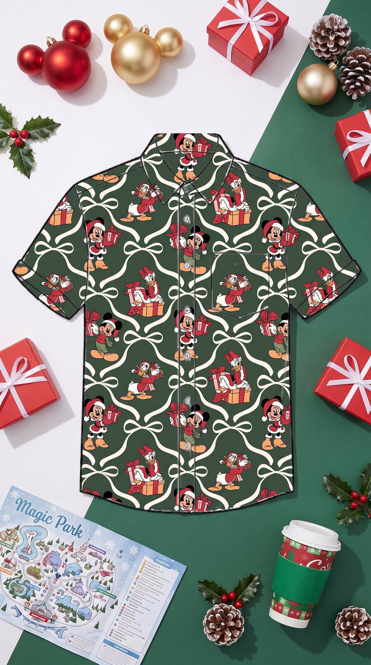 🎁 Christmas Gift Giving Men’s Button-Up Shirt 🎄✨ *READY TO SHIP*