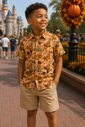 Boy's Fall Vibes Button-Up Shirt
