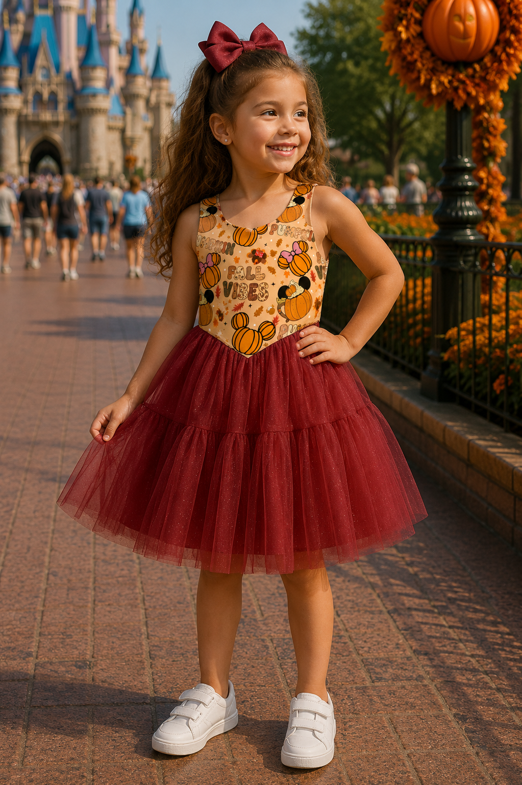 Fall Vibes Girls Twirl Dress