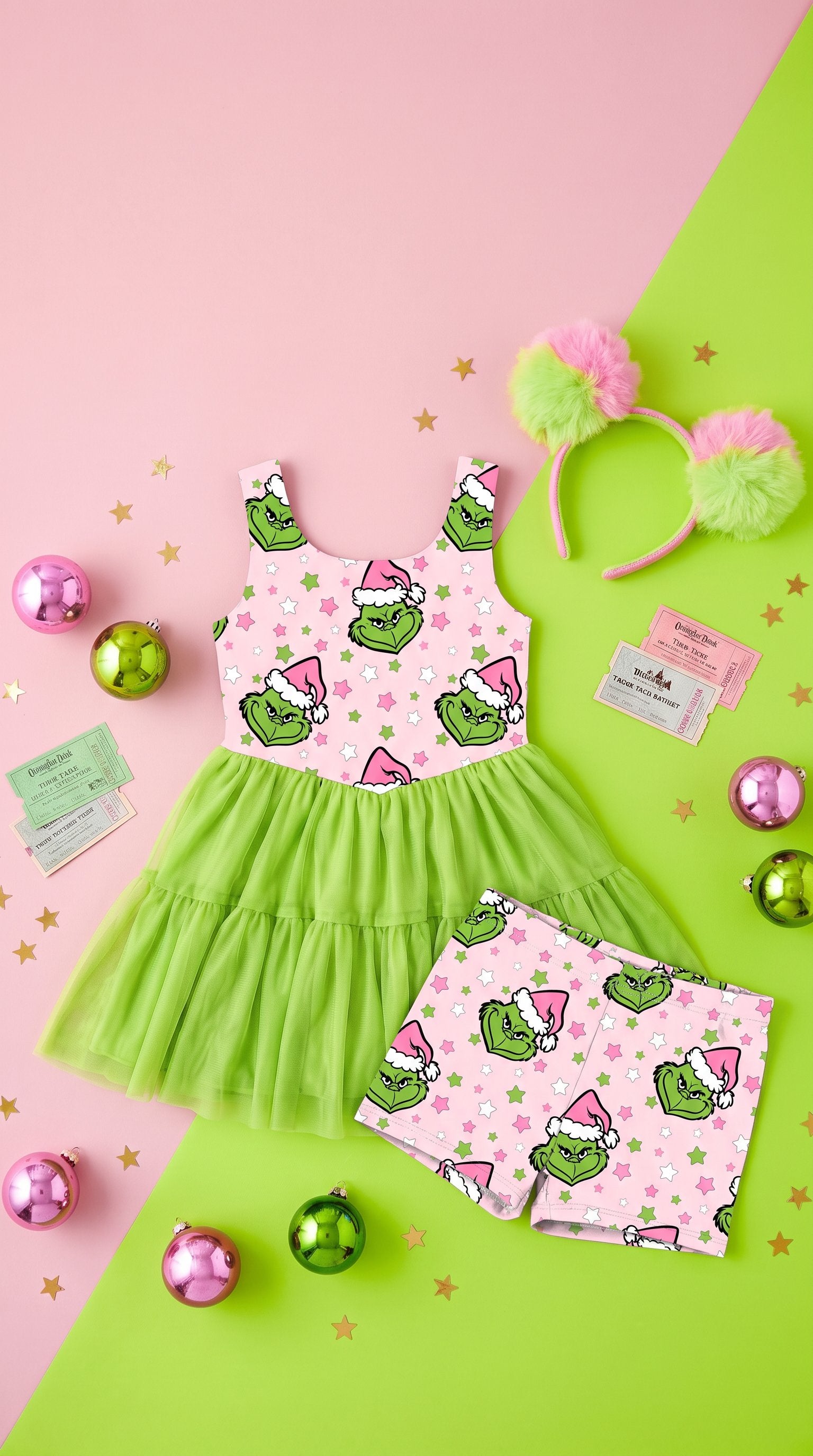Girl's Mean One Holiday Twirl Dress