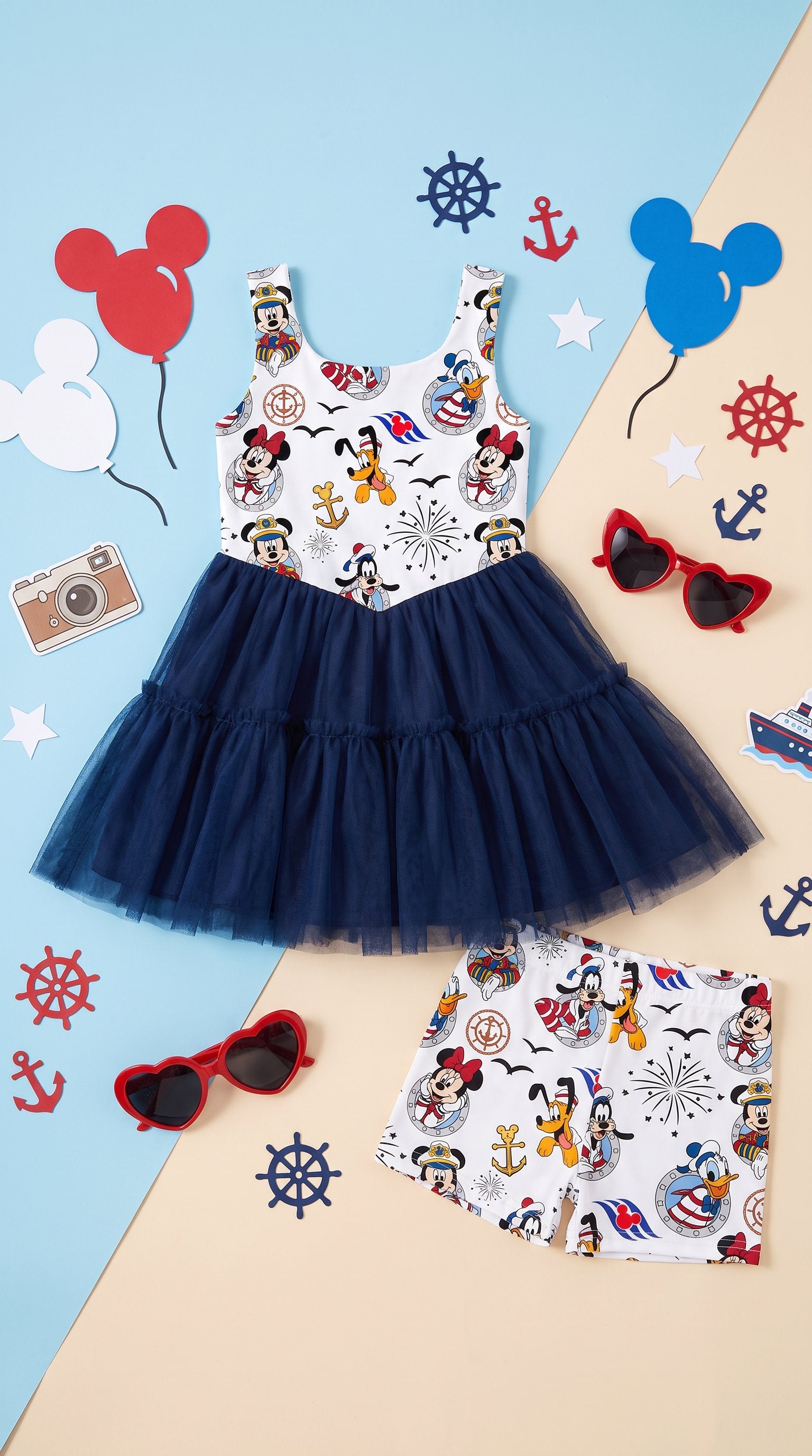 Sail Into Magic Girls’ Twirl Dress with Shorts