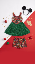 Women's Holiday Plaid Sparkle Athletic Dress