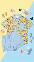 Bluey & Bingo “Better Together” Men’s Athletic Button-Up Shirt and Short Set