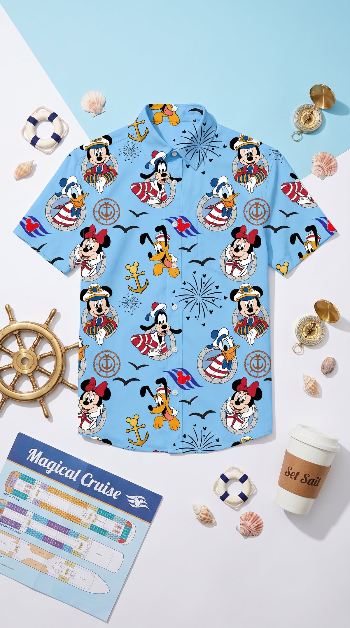 Sail Into Magic Men’s Athletic Button-Up Shirt